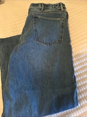 Big 42X27 Lands' End Men's Dark Blue Relaxed Fit Jeans stretch waist.